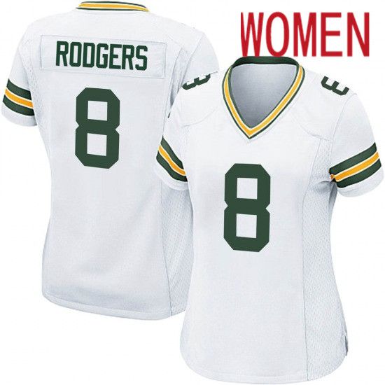 Women Green Bay Packers #8 Amari Rodgers White Nike Game NFL Jersey